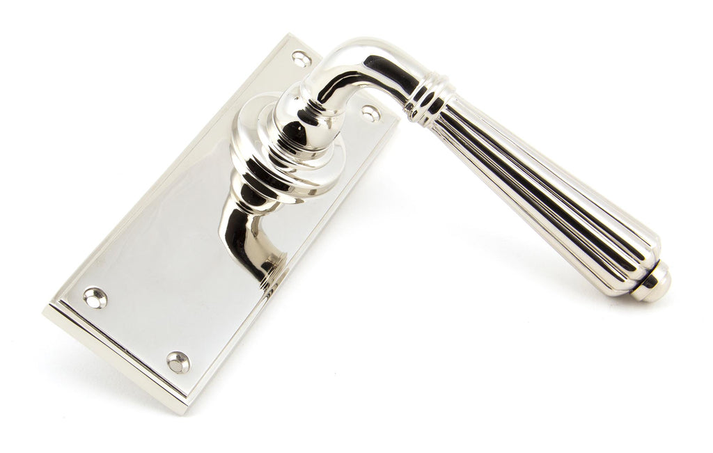 From The Anvil's Polished Nickel Hinton Lever Latch Set