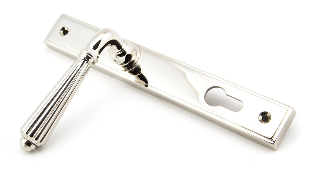 From The Anvil's Polished Nickel Hinton Slimline Lever Espag. Lock Set