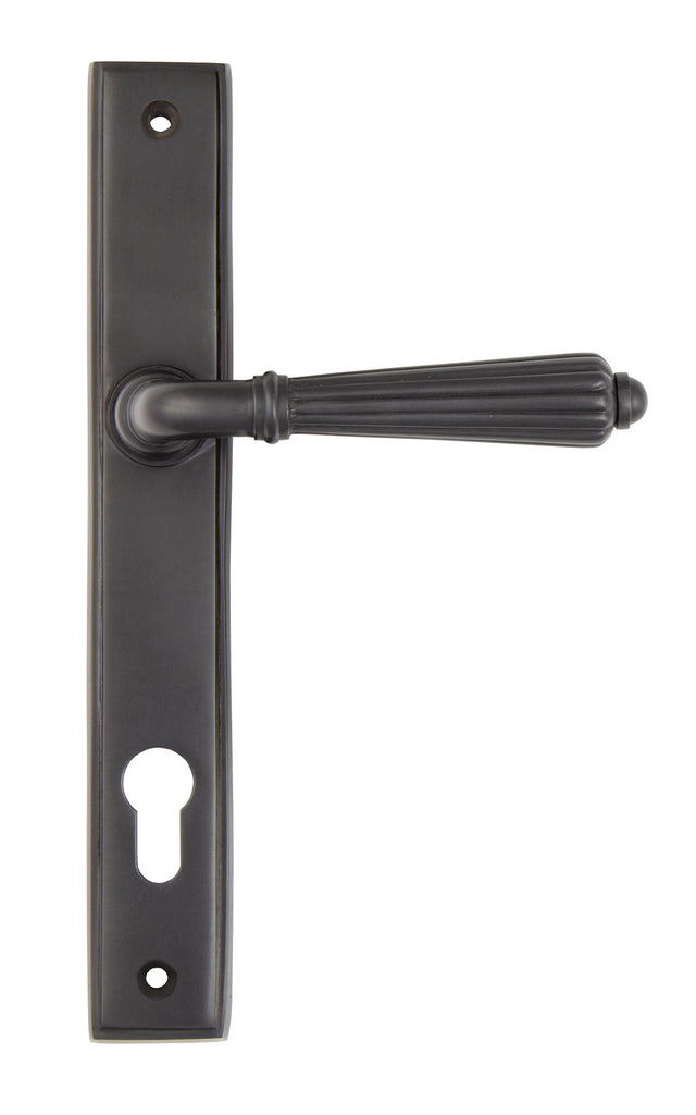 From The Anvil's Aged Bronze Hinton Slimline Lever Espag. Lock Set