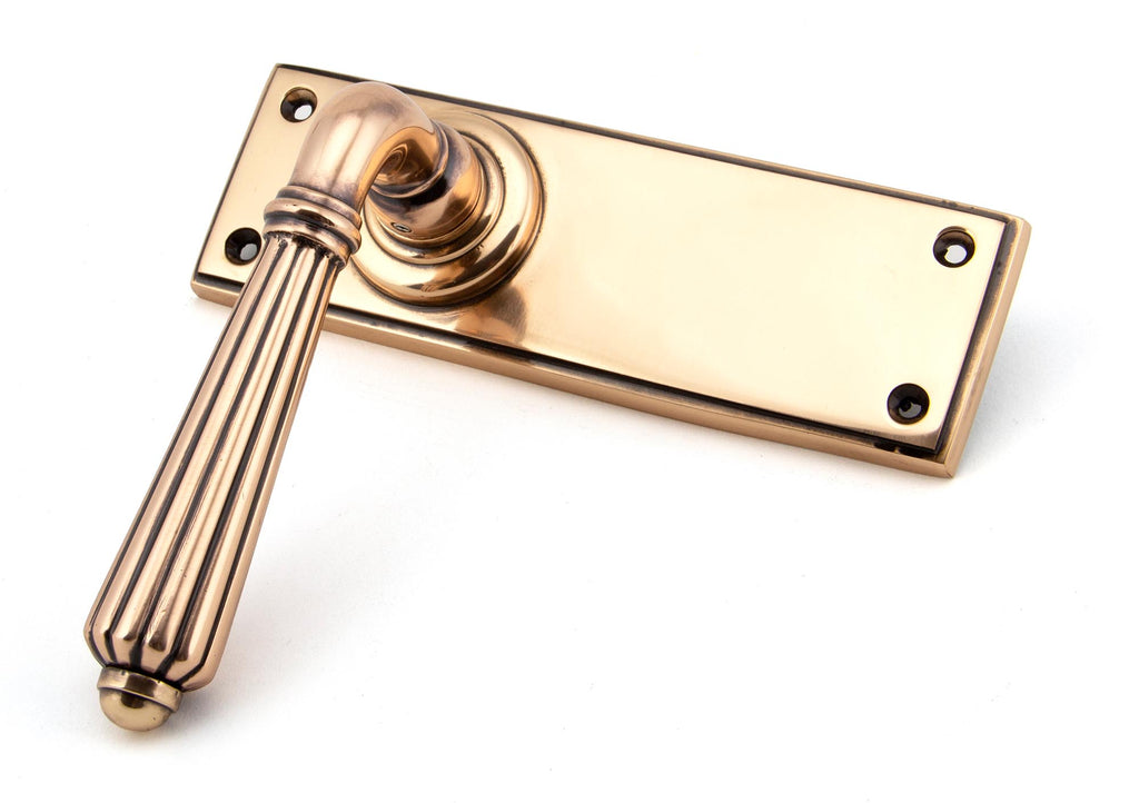 From The Anvil's Polished Bronze Hinton Lever Latch Set