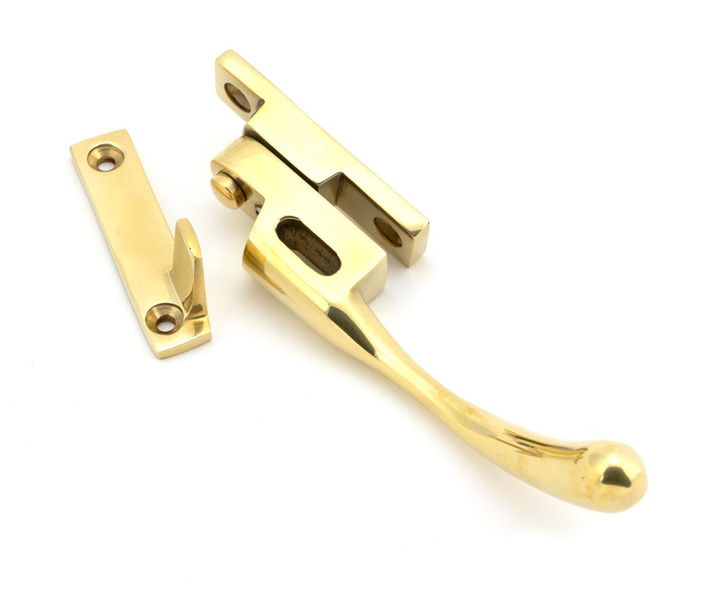 From The Anvil's Polished Brass Night-Vent Locking Peardrop Fastener