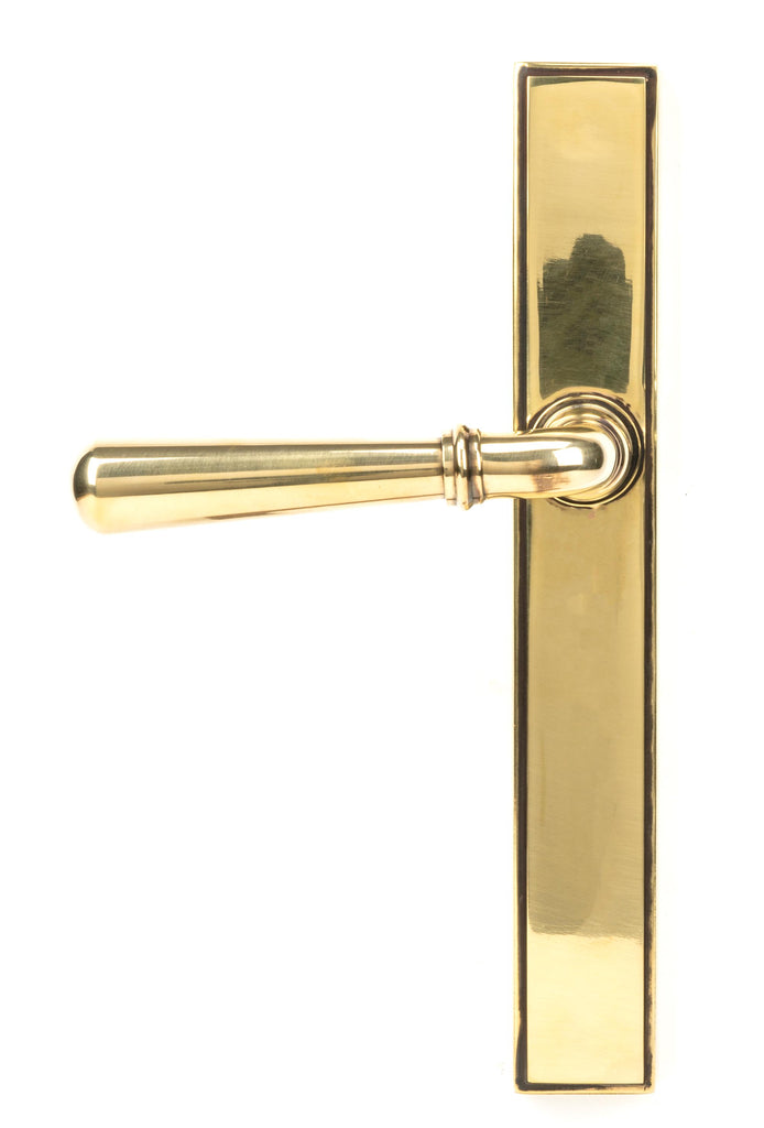 From The Anvil's Aged Brass Newbury Slimline Lever Espag. Latch Set