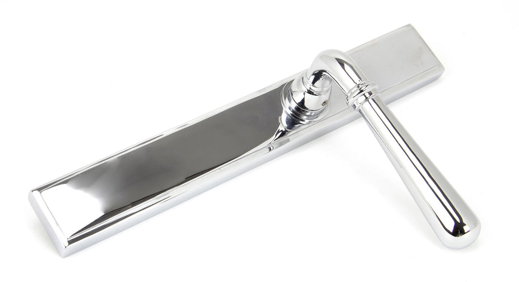 From The Anvil's Polished Chrome Newbury Slimline Lever Espag. Latch Set