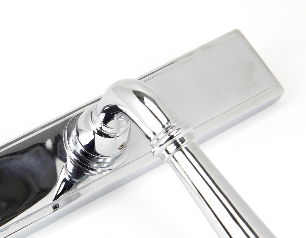 From The Anvil's Polished Chrome Newbury Slimline Lever Espag. Latch Set