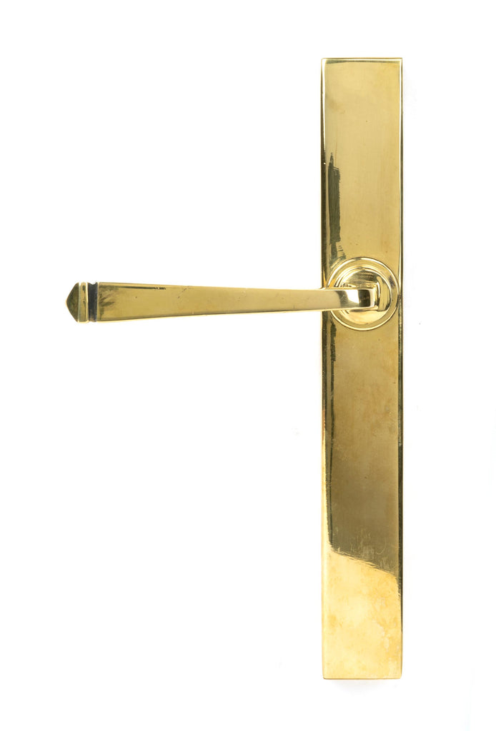 From The Anvil's Aged Brass Avon Slimline Lever Espag. Latch Set