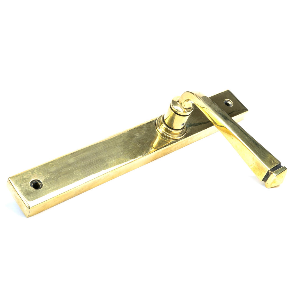 From The Anvil's Aged Brass Avon Slimline Lever Espag. Latch Set