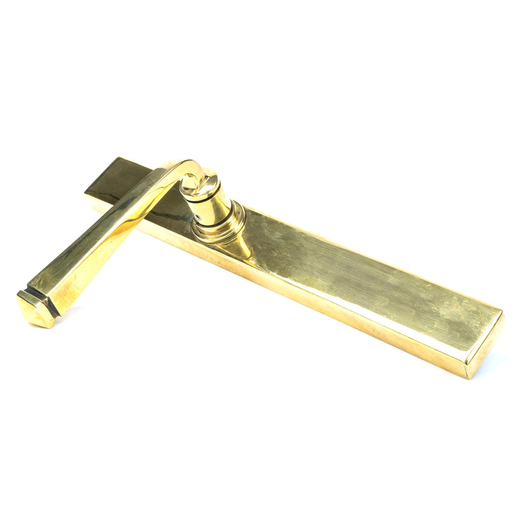 From The Anvil's Aged Brass Avon Slimline Lever Espag. Latch Set