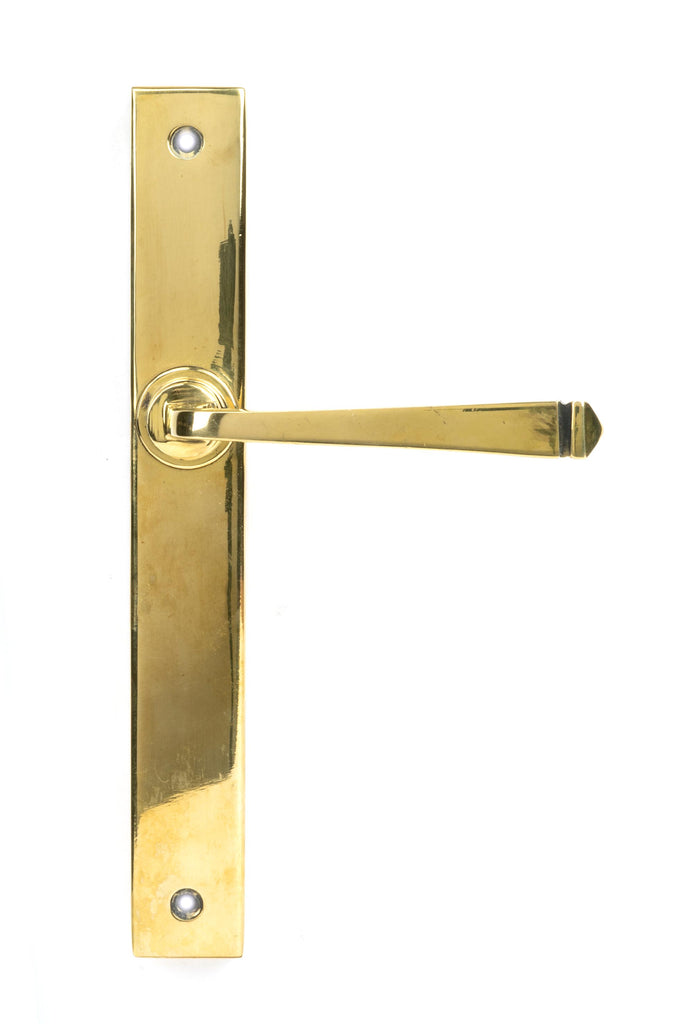 From The Anvil's Aged Brass Avon Slimline Lever Espag. Latch Set