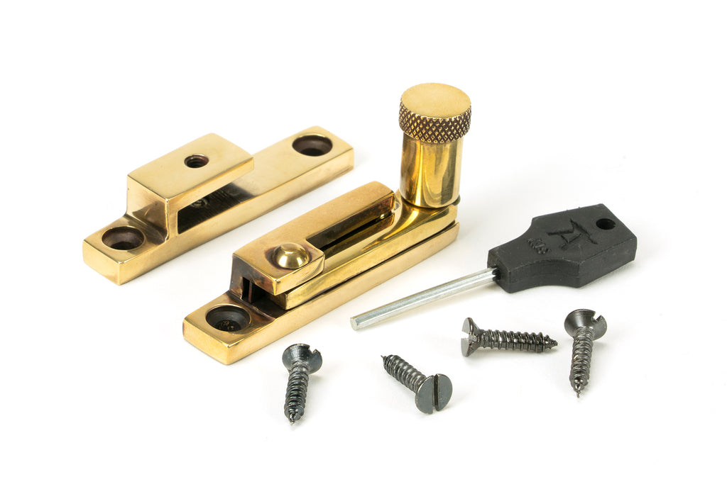 From The Anvil's Aged Brass Brompton Quadrant Fastener - Narrow