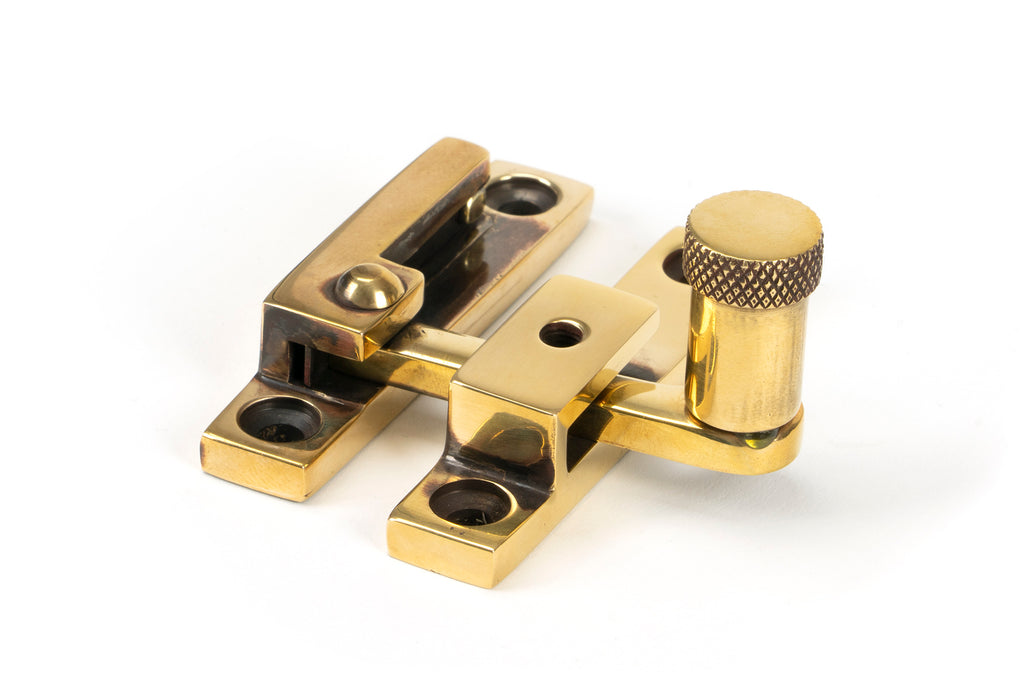 From The Anvil's Aged Brass Brompton Quadrant Fastener - Narrow