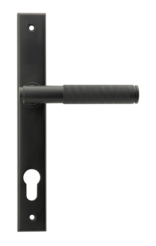 From The Anvil's Matt Black Brompton Slimline Lever Espag. Lock Set