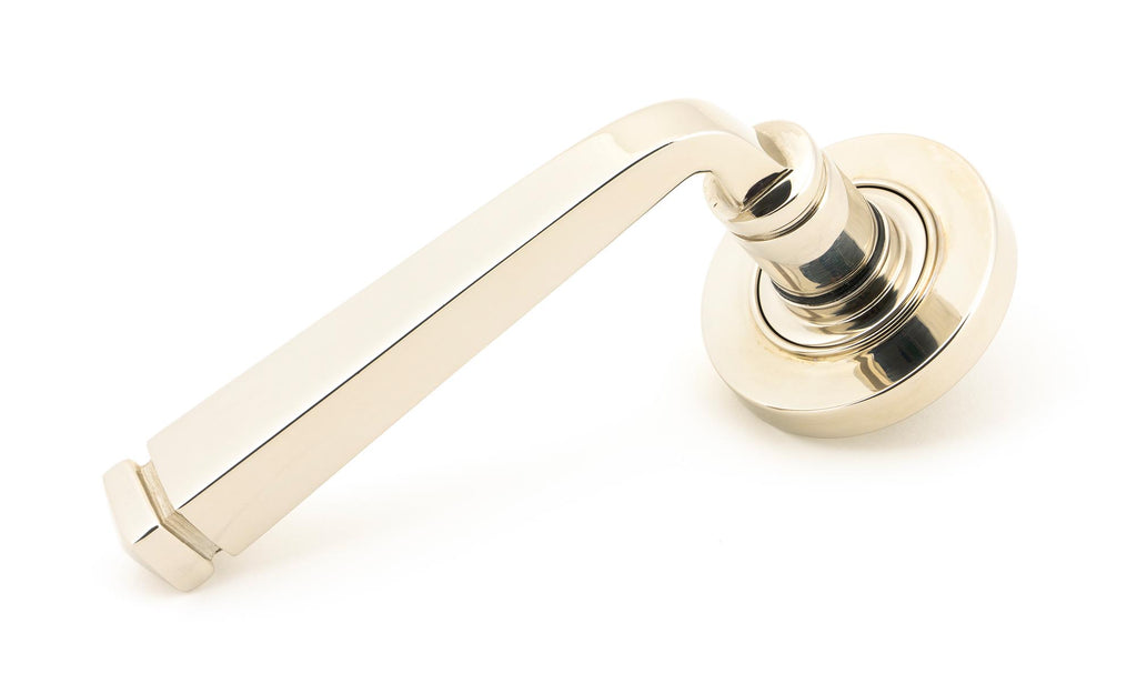 From The Anvil's Polished Nickel Avon Round Lever on Rose Set (Sprung)