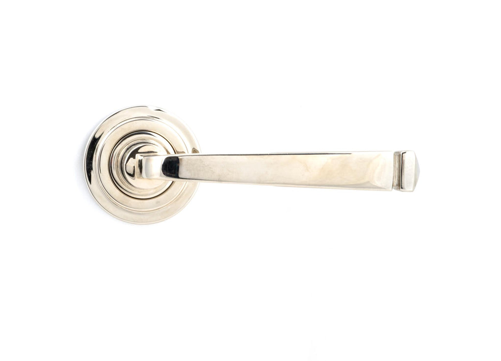 From The Anvil's Polished Nickel Avon Round Lever on Rose Set (Sprung)