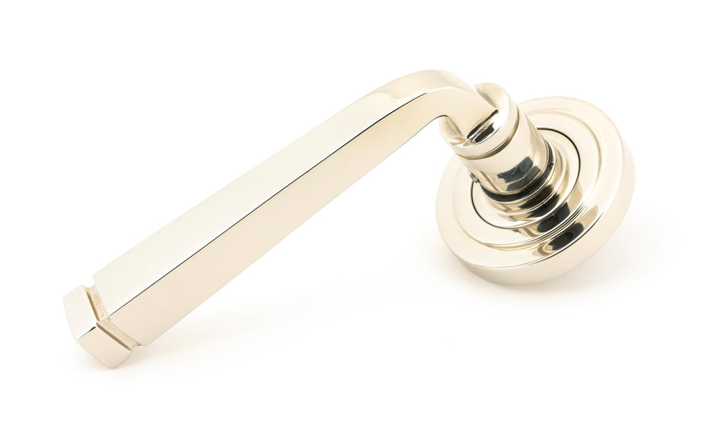 From The Anvil's Polished Nickel Avon Round Lever on Rose Set (Sprung)