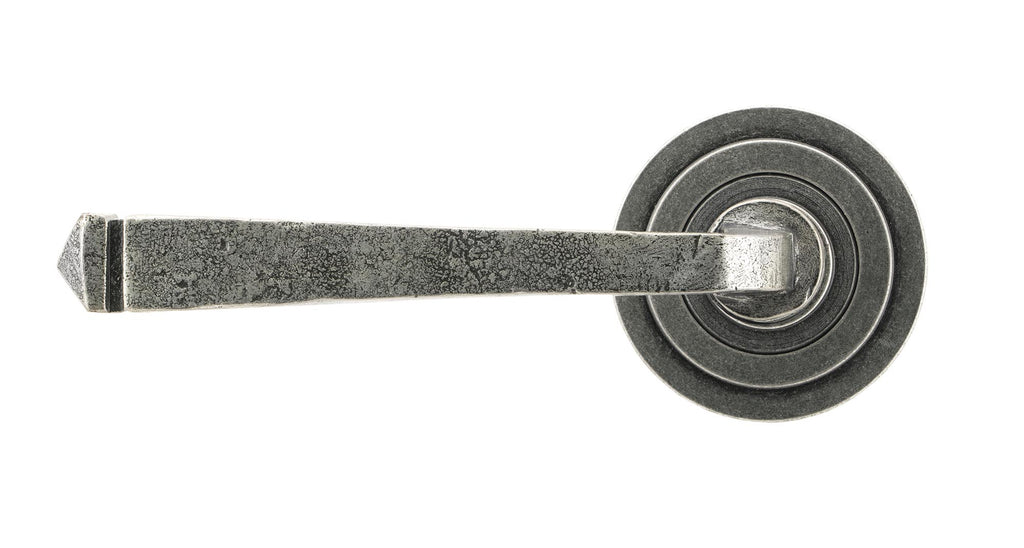 From The Anvil's Pewter Patina Avon Round Lever on Rose Set (Sprung)