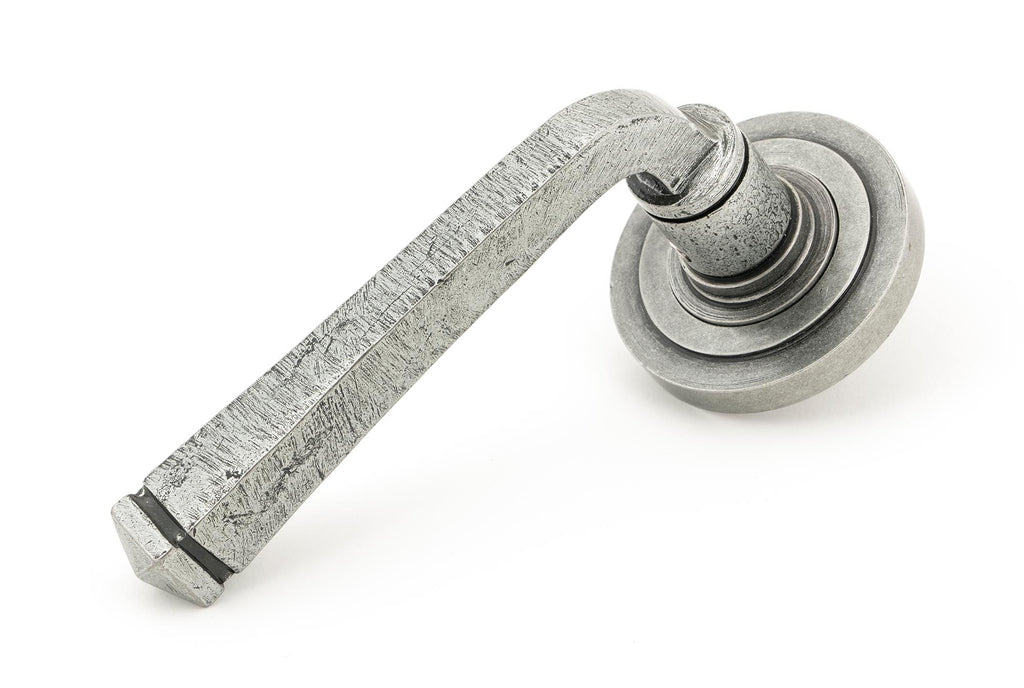 From The Anvil's Pewter Patina Avon Round Lever on Rose Set (Sprung)