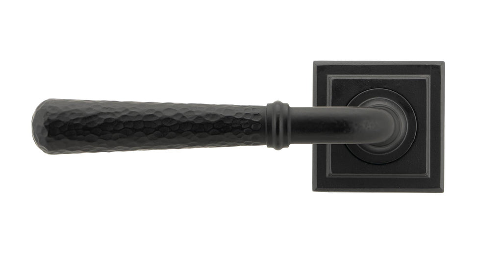 From The Anvil's Matt Black Hammered Newbury Lever on Rose Set (Sprung)