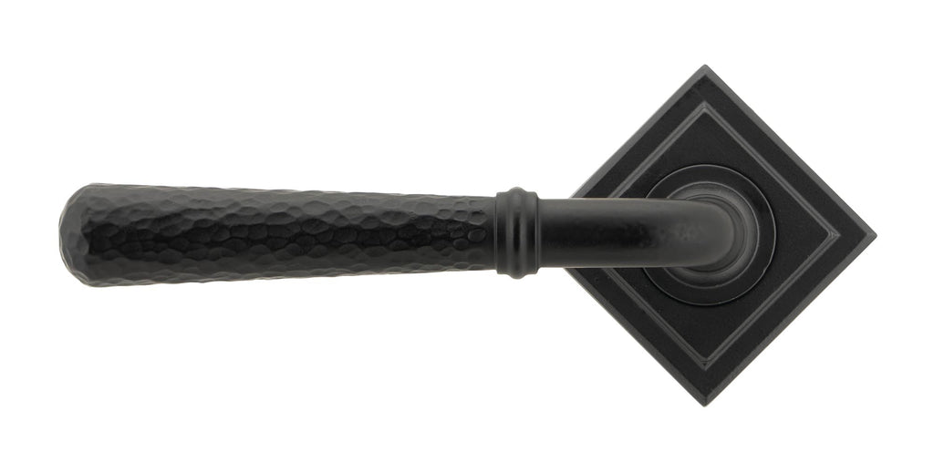 From The Anvil's Matt Black Hammered Newbury Lever on Rose Set (Sprung)