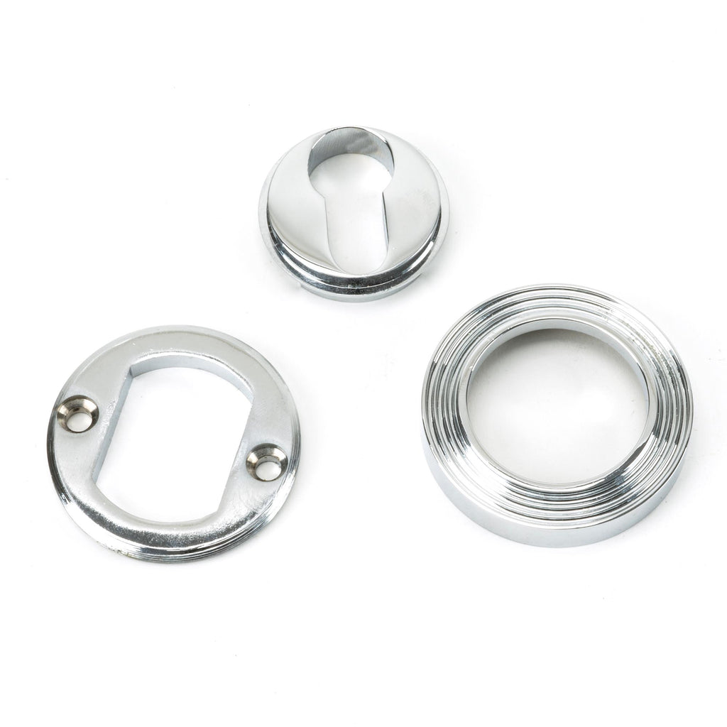 From The Anvil's Polished Chrome Round Euro Escutcheon