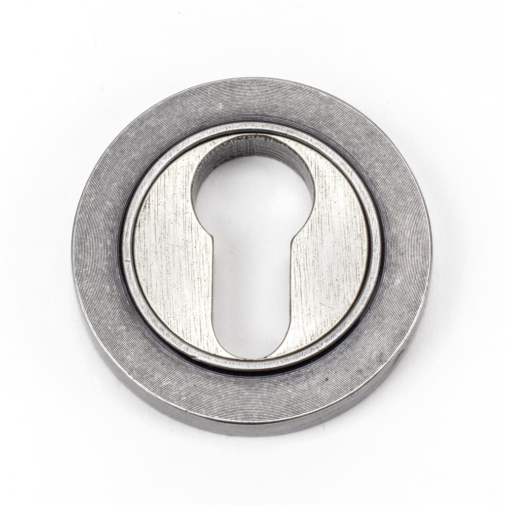 From The Anvil's Pewter Patina Round Euro Escutcheon