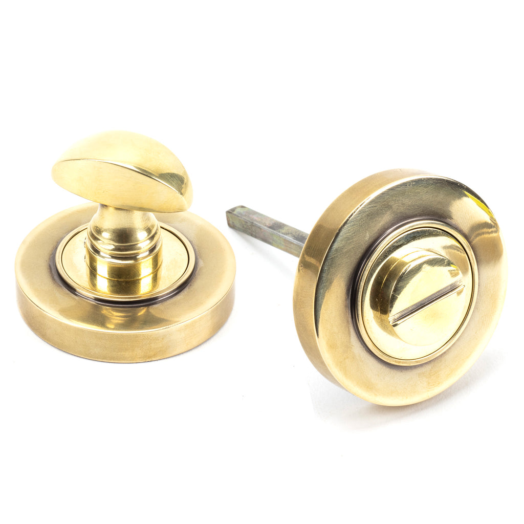 From The Anvil's Aged Brass Round Thumbturn Set