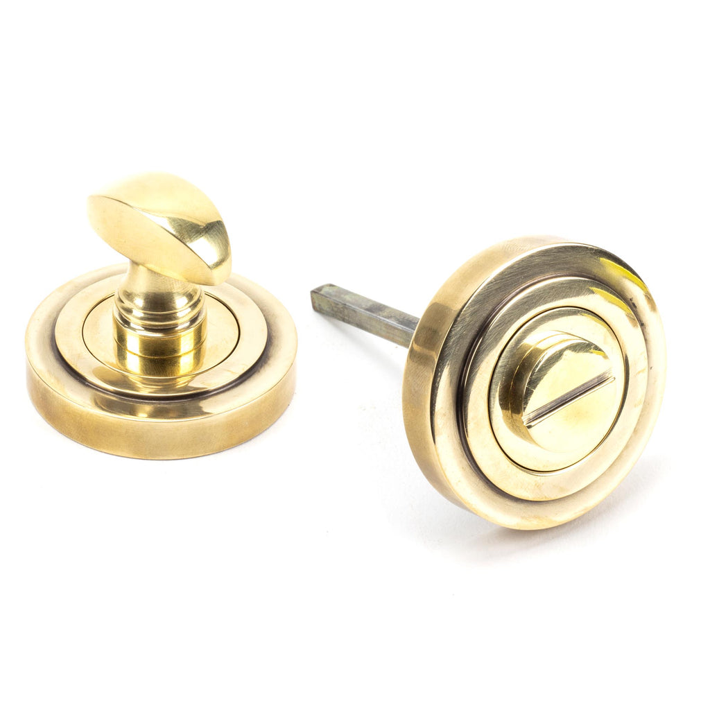 From The Anvil's Aged Brass Round Thumbturn Set