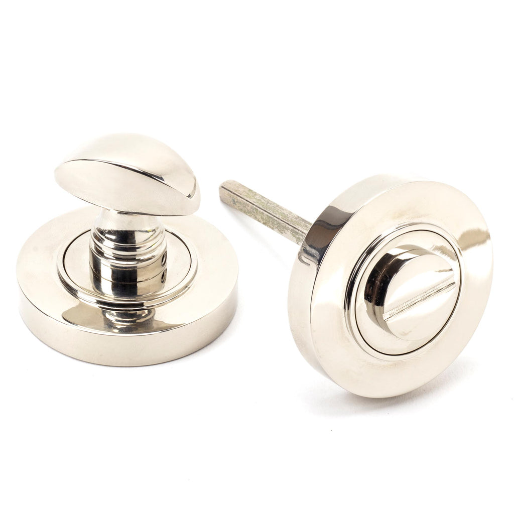 From The Anvil's Polished Nickel Round Thumbturn Set