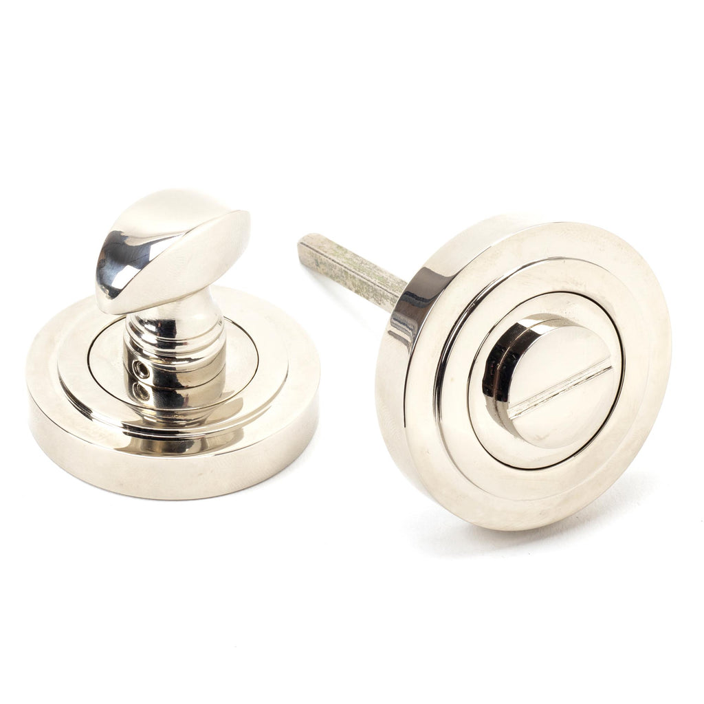 From The Anvil's Polished Nickel Round Thumbturn Set