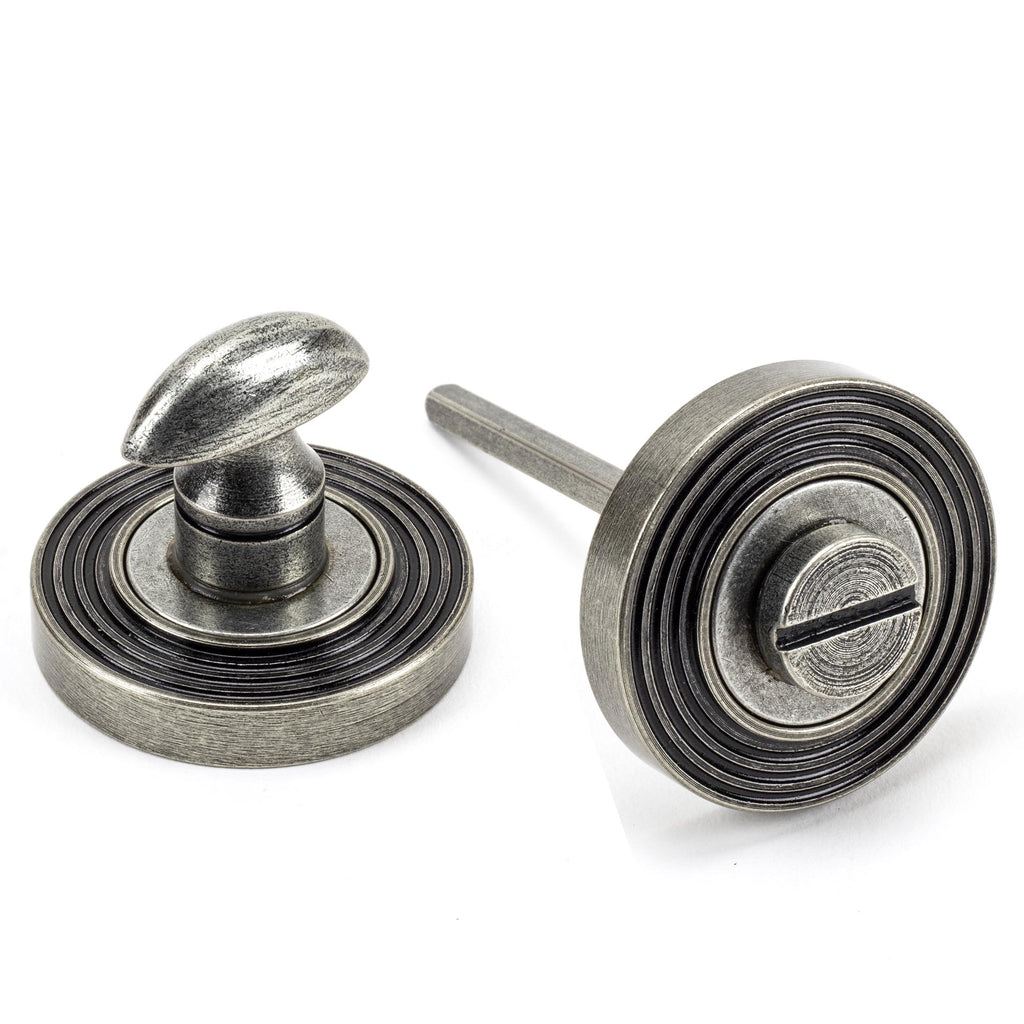 From The Anvil's Pewter Patina Round Thumbturn Set