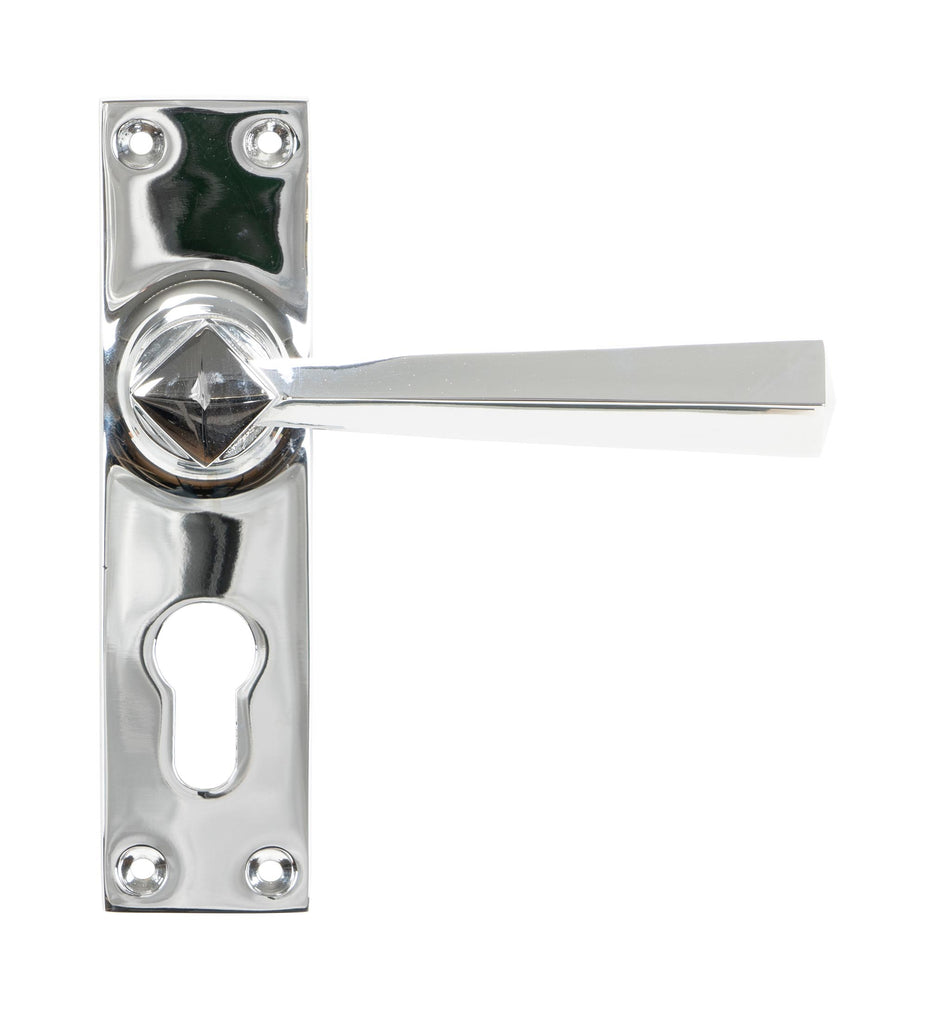 From The Anvil's Polished Chrome Straight Lever Euro Lock Set