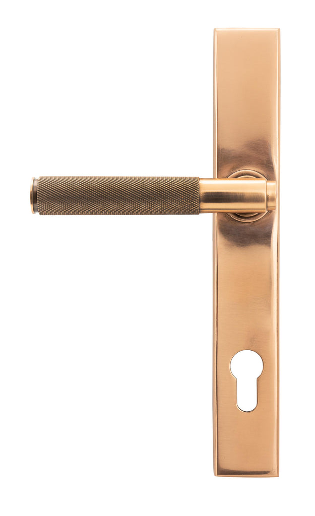 From The Anvil's Polished Bronze Brompton Slimline Lever Espag. Lock Set