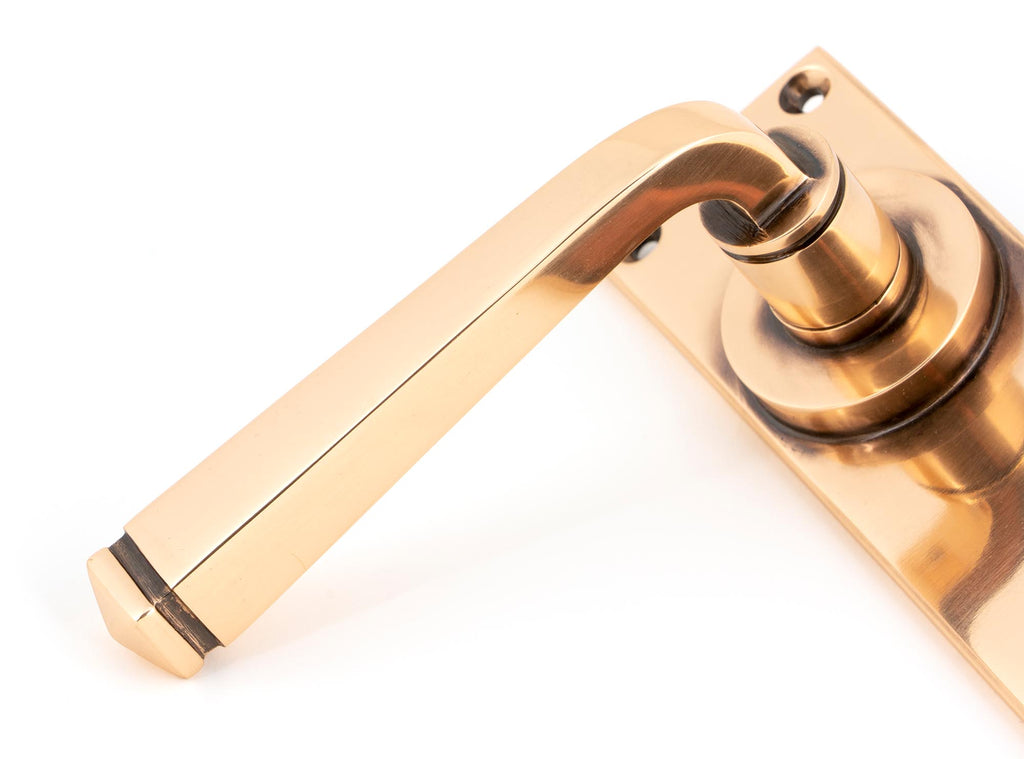 From The Anvil's Polished Bronze Avon Lever Lock Set