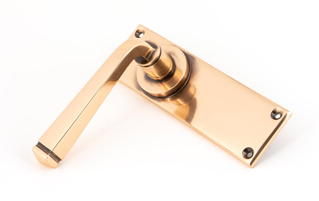 From The Anvil's Polished Bronze Avon Lever Latch Set