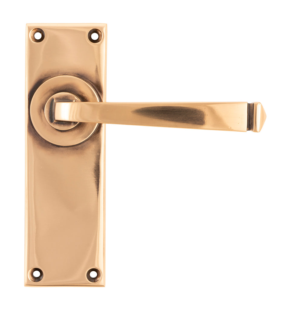 From The Anvil's Polished Bronze Avon Lever Latch Set