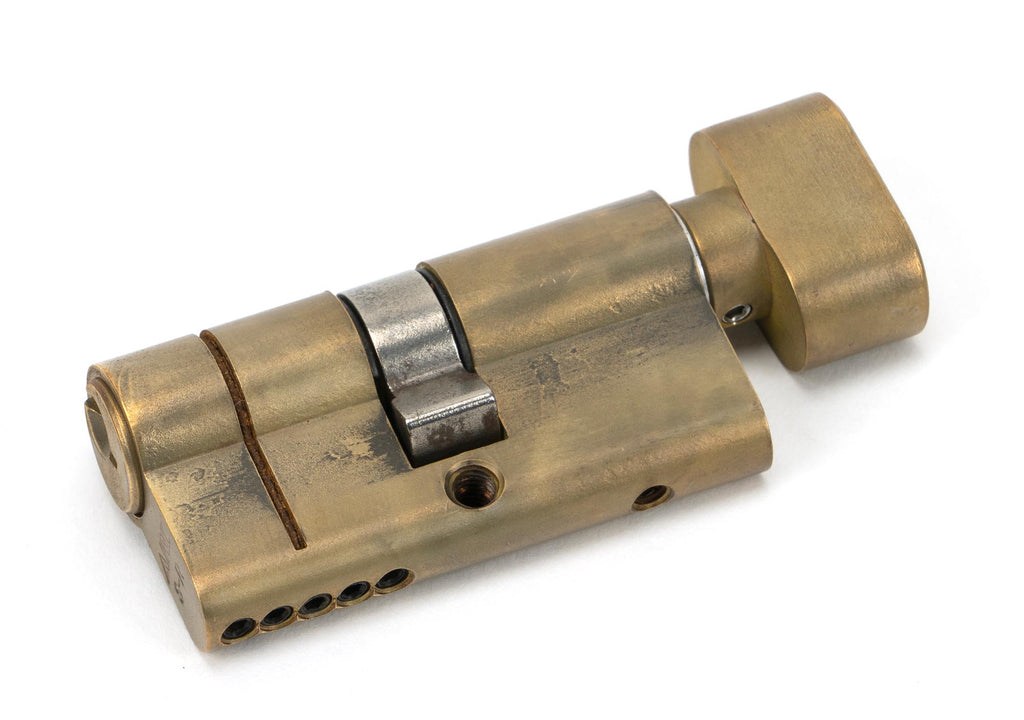 From The Anvil's Aged Brass 5 Pin Euro Cylinder/Thumbturn