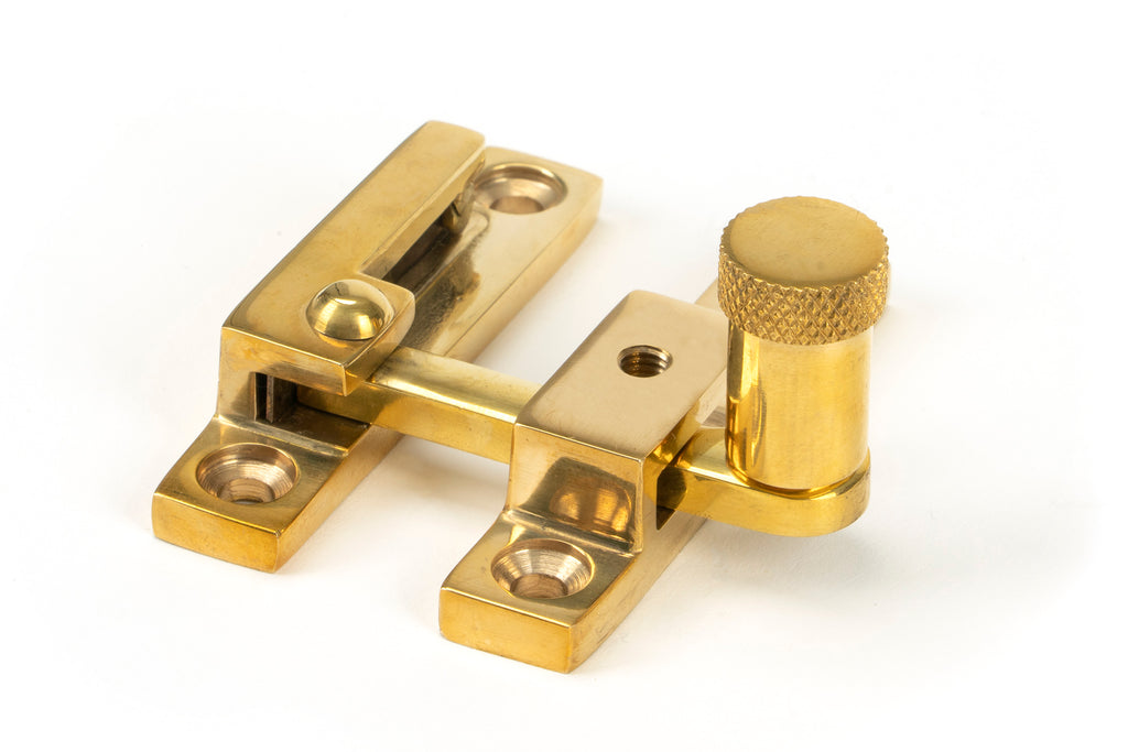 From The Anvil's Polished Brass Brompton Quadrant Fastener - Narrow