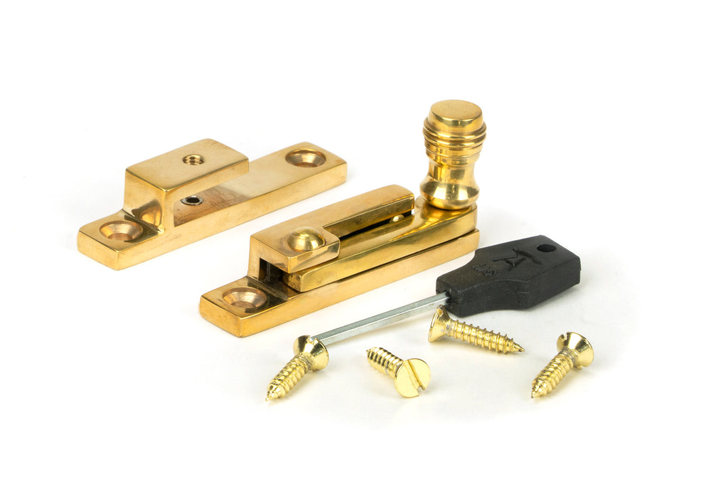 From The Anvil's Polished Brass Prestbury Quadrant Fastener - Narrow