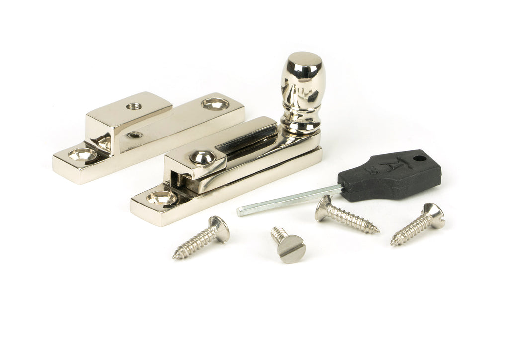 From The Anvil's Polished Nickel Mushroom Quadrant Fastener - Narrow