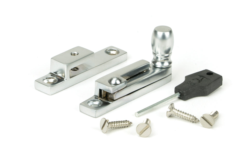 From The Anvil's Satin Chrome Mushroom Quadrant Fastener - Narrow