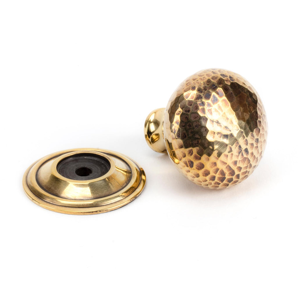 From The Anvil's Aged Brass Hammered Mushroom Cabinet Knob