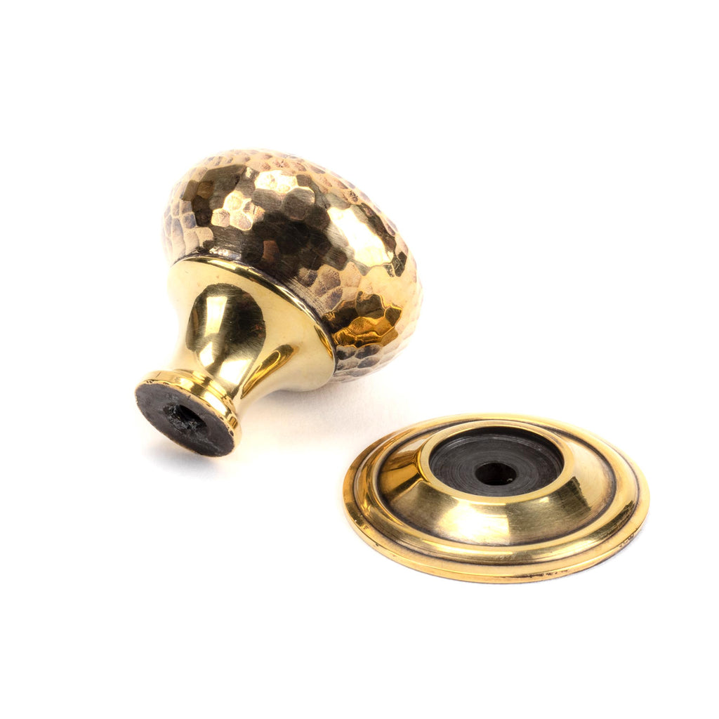 From The Anvil's Aged Brass Hammered Mushroom Cabinet Knob