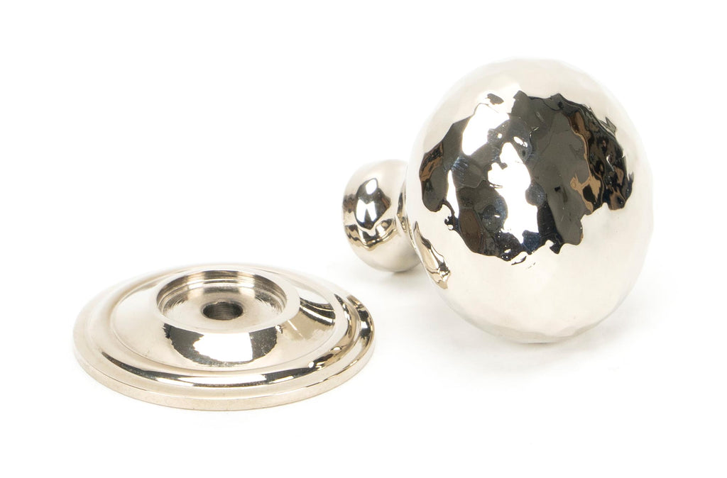 From The Anvil's Polished Nickel Hammered Mushroom Cabinet Knob