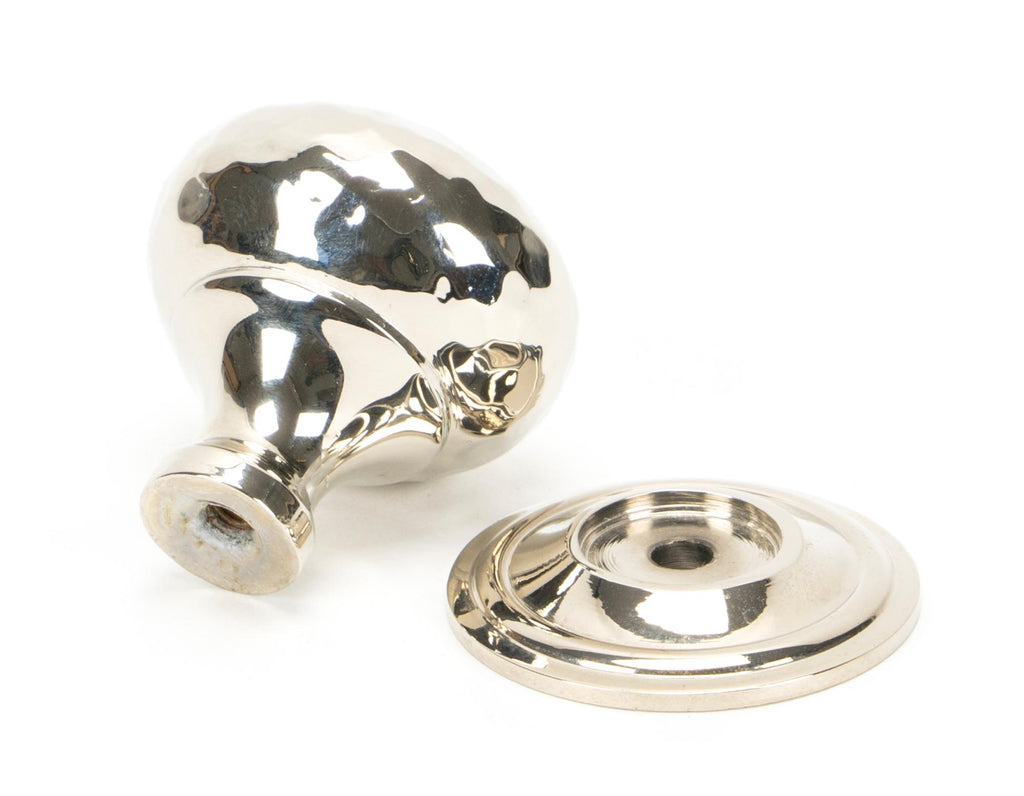 From The Anvil's Polished Nickel Hammered Mushroom Cabinet Knob