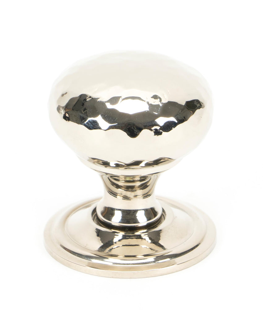 From The Anvil's Polished Nickel Hammered Mushroom Cabinet Knob