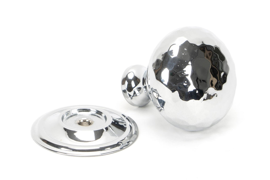 From The Anvil's Polished Chrome Hammered Mushroom Cabinet Knob