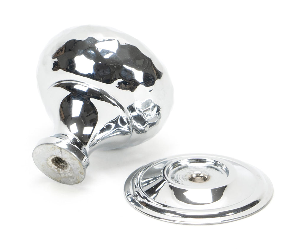 From The Anvil's Polished Chrome Hammered Mushroom Cabinet Knob