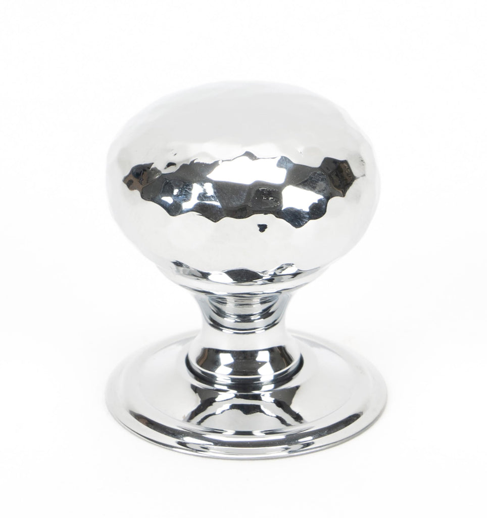 From The Anvil's Polished Chrome Hammered Mushroom Cabinet Knob