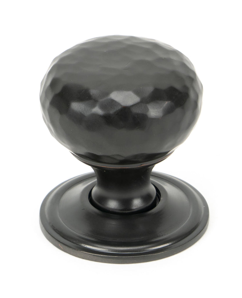 From The Anvil's Aged Bronze Hammered Mushroom Cabinet Knob