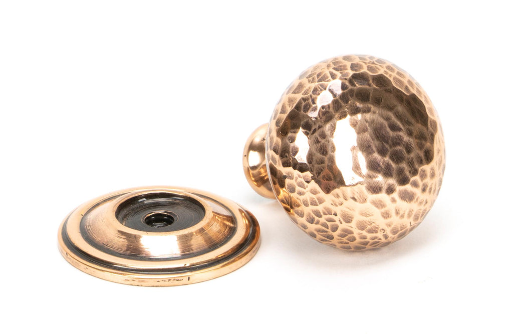 From The Anvil's Polished Bronze Hammered Mushroom Cabinet Knob