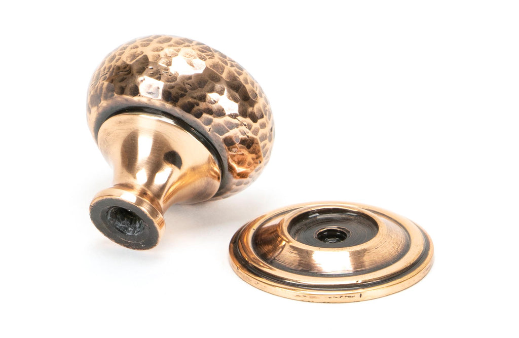 From The Anvil's Polished Bronze Hammered Mushroom Cabinet Knob